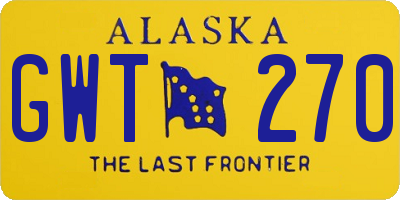 AK license plate GWT270