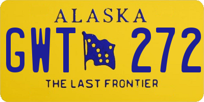 AK license plate GWT272