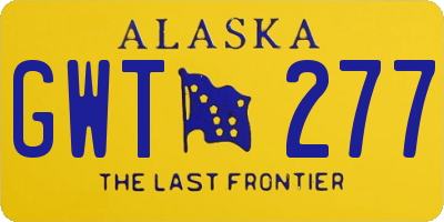 AK license plate GWT277
