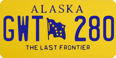 AK license plate GWT280