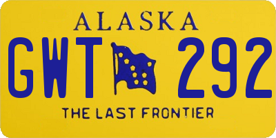 AK license plate GWT292