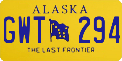 AK license plate GWT294