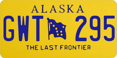 AK license plate GWT295