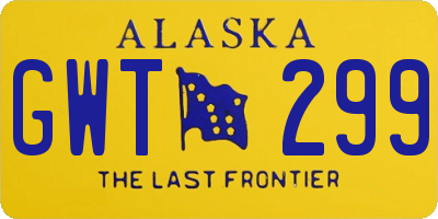 AK license plate GWT299