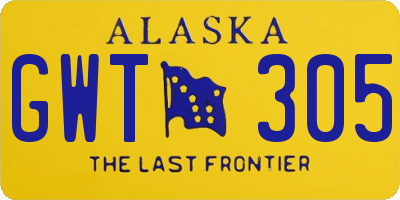 AK license plate GWT305