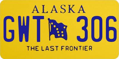 AK license plate GWT306