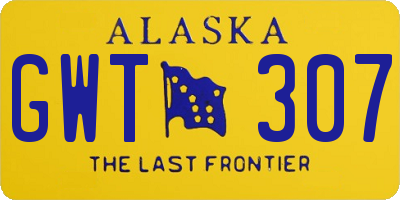 AK license plate GWT307