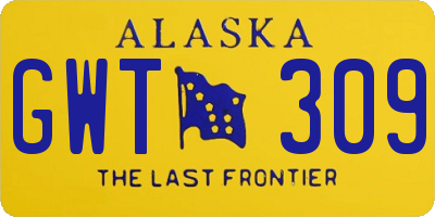 AK license plate GWT309