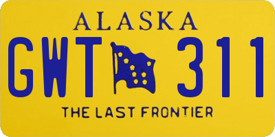AK license plate GWT311