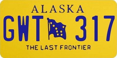 AK license plate GWT317