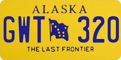AK license plate GWT320