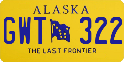 AK license plate GWT322