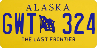 AK license plate GWT324