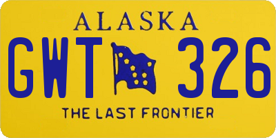 AK license plate GWT326