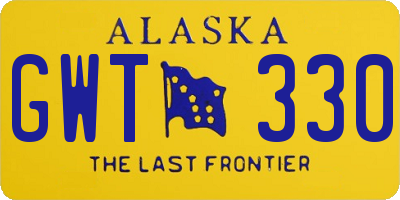 AK license plate GWT330