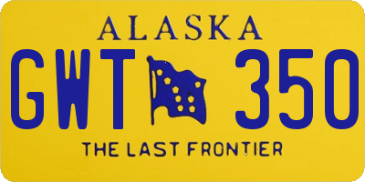AK license plate GWT350