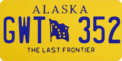 AK license plate GWT352