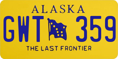 AK license plate GWT359
