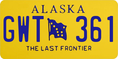 AK license plate GWT361