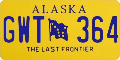 AK license plate GWT364