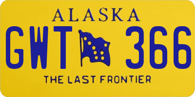 AK license plate GWT366