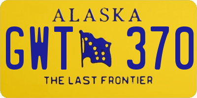 AK license plate GWT370