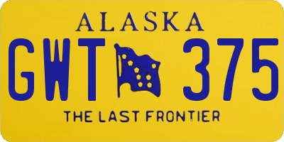 AK license plate GWT375