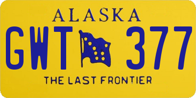 AK license plate GWT377