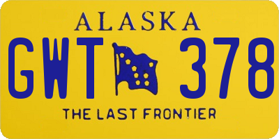 AK license plate GWT378