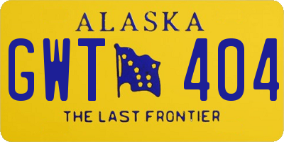 AK license plate GWT404