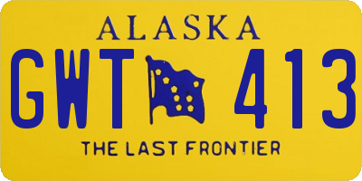 AK license plate GWT413