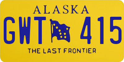 AK license plate GWT415