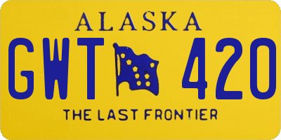 AK license plate GWT420