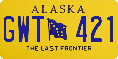 AK license plate GWT421