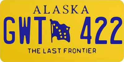AK license plate GWT422