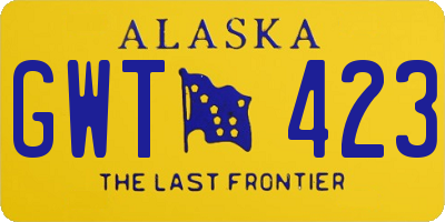 AK license plate GWT423