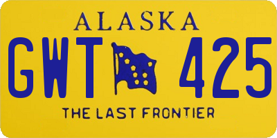 AK license plate GWT425