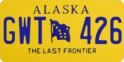 AK license plate GWT426