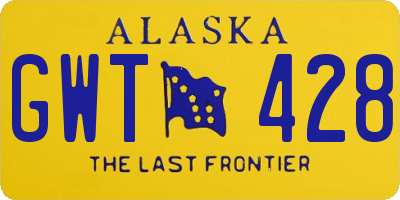 AK license plate GWT428