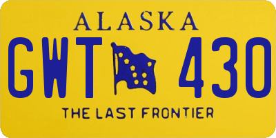 AK license plate GWT430