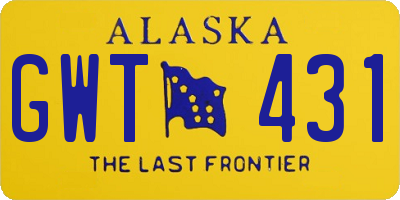 AK license plate GWT431