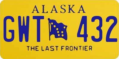 AK license plate GWT432