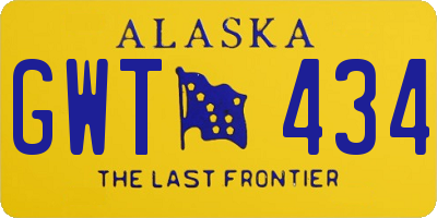 AK license plate GWT434