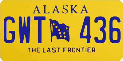 AK license plate GWT436