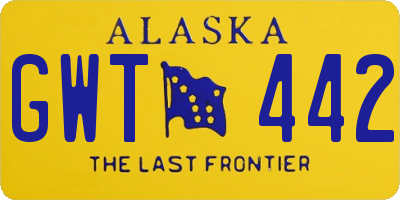 AK license plate GWT442