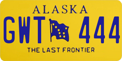 AK license plate GWT444