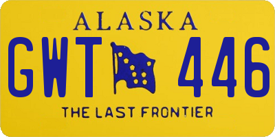 AK license plate GWT446