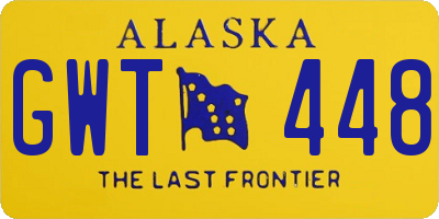 AK license plate GWT448