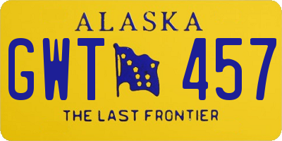 AK license plate GWT457