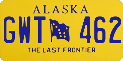 AK license plate GWT462